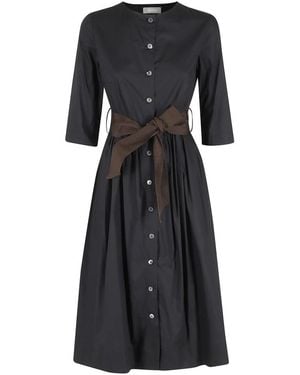 Kiltie Elly Midi Kleid - Schwarz