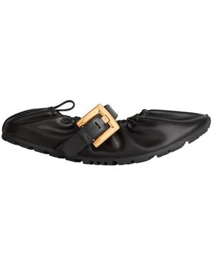 Balmain Anthem Glattleder Ballerinas - Schwarz