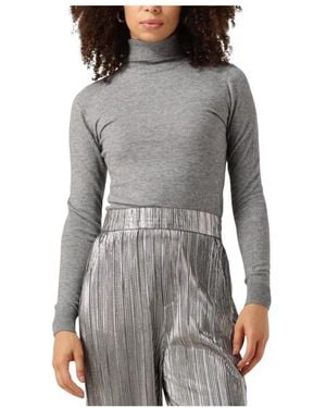Object Objthess L/S Rollneck Strickpullover - Grau