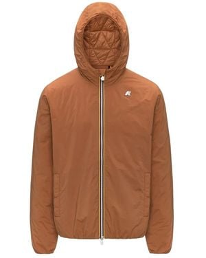 K-Way Jassen ,Oranje ,Polyester Jack Plain Warm Jacket - Bruin