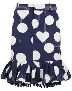 Jacquemus Rok Met Polkadots En Ruches - Blauw