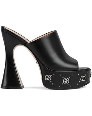 Gucci Leather Platform Sandal - Black