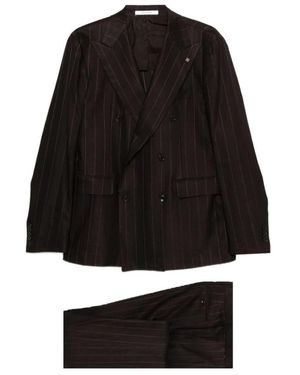 Tagliatore Kostuums ,Bruin ,Wol Single Breasted Suit - Zwart