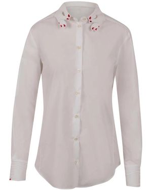 Vivetta Overhemden ,Wit ,Katoen Mani Kraag Shirt - Grijs