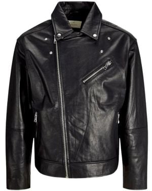 Jack & Jones Leather Jackets - Black