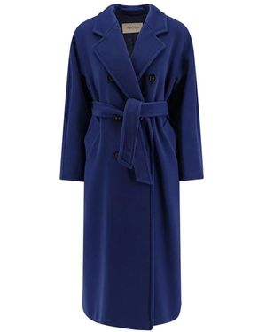 Max Mara Single-Breasted Coats - Blue
