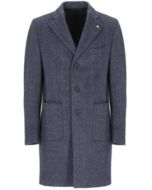 Lubiam Single-Breasted Coats - Blue
