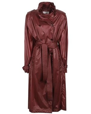 Saint Laurent Belted Coats - Red