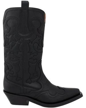 Ganni Cowboy Boots - Noir