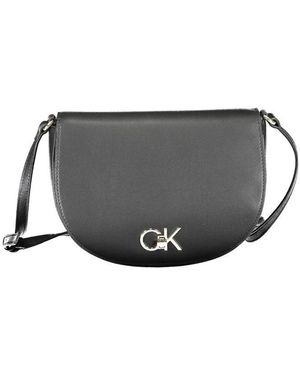 Calvin Klein Schwarze Polyester-Handtasche Mit Verstellbarem Schultergurt - Grau