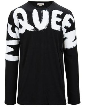 McQueen Baumwoll langarm t-shirt - Schwarz