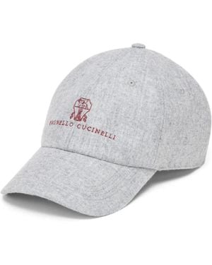 Brunello Cucinelli Petten Van Scheerwolflanel - Grijs