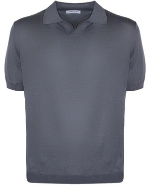Kangra Tops ,Grijs ,Katoen Zijden En Katoenen Poloshirt - Blauw