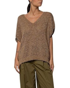 Kaos V-Neck Knitwear - Marrón