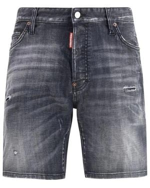 DSquared² Korte Broeken ,Zwart ,Katoen Marine Shorts - Grijs