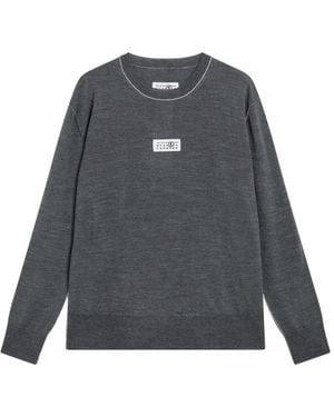 MM6 by Maison Margiela Round-Neck Knitwear - Grey
