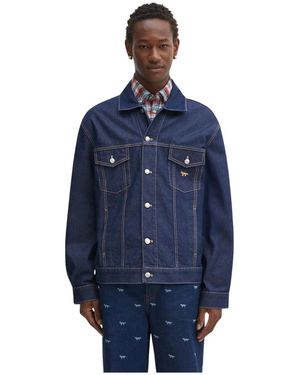 Maison Kitsuné Trucker Jacke - Blau