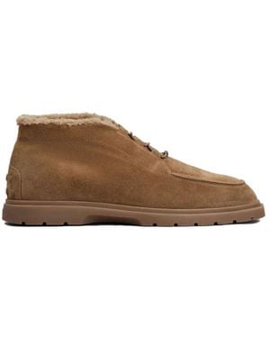 Tod's Schoenen ,Bruin ,Suède Suède Leren Enkelboots