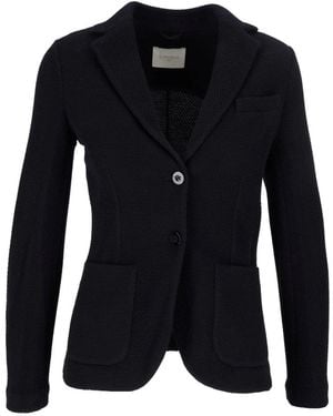 Circolo 1901 Jassen ,Blauw ,Wol Slim-Fit Blazer Van Scheerwol - Zwart