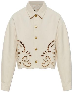 Ulla Johnson Jassen ,Denim Bobbi Denim Jacket - Naturel