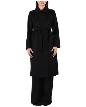 Max Mara Jassen ,Zwart ,Wol Bcollag Mantel