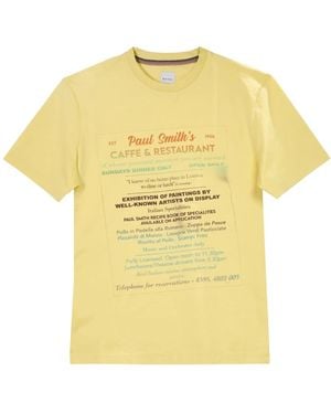Paul Smith Gelbes Cafe Restaurant Grafik T-Shirt