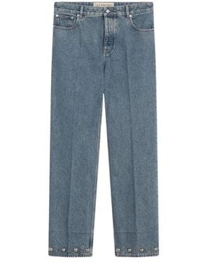 Valentino Garavani Denim Hose Mit Cabochons - Blau