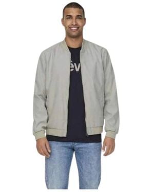 Only & Sons Bomber Jackets - Grey