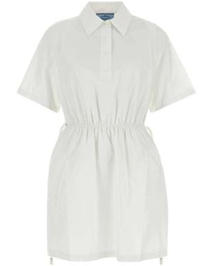 Prada Poplin Hemdblusenkleid - Weiß