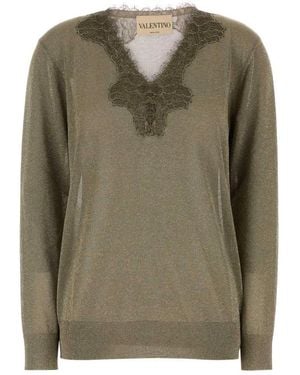 Valentino Garavani V-Neck Knitwear - Verde