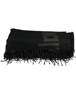 Desigual Accessoires ,Zwart ,Zwarte Poncho Met Contrastdetails