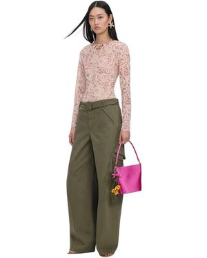 Self-Portrait Cotton Cargo Jeans - Groen