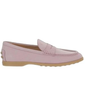 Tod's Mocassins Aus Nubukleder - Pink