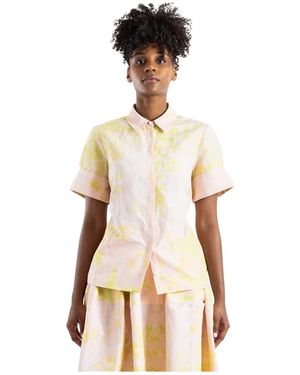 Erdem Overhemden ,Veelkleurig ,Chemise Manches Courtes À Fleurs Chartreuse - Naturel