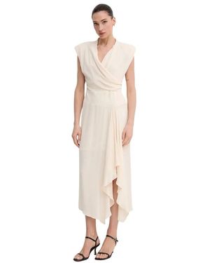 Sandro Ferrone Bonaccorti Midi Jurk - Naturel