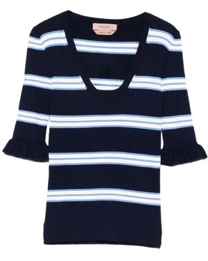 Twinset V-Neck Knitwear - Azul