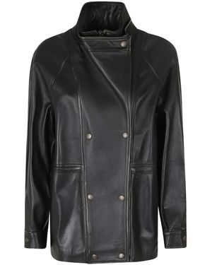 Semicouture Leather Jackets - Negro