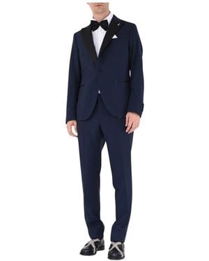 Paoloni Single Breasted Suits - Blue