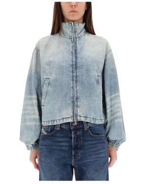 DIESEL Jassen ,Blauw ,Denim Cotton Denim De-Flowye-S Jacket