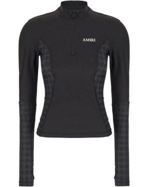 Amiri Ma Quad Lange Mouwen Top Met Rits - Zwart