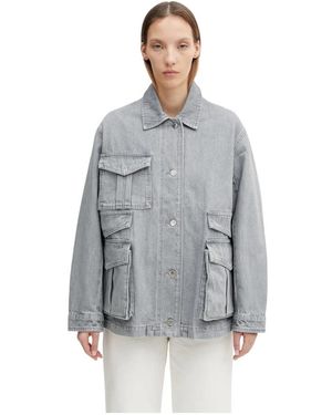 Maison Kitsuné Jassen ,Grijs ,Denim Denim Barn Jacket