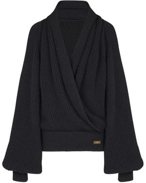 Balmain Overize-Pullover Mit Kapuze - Schwarz