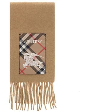 Burberry Accessoires ,Bruin ,Kasjmier Check Cashmere Sjaal - Naturel