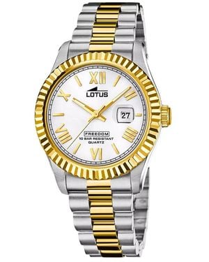 Lotus Accessoires ,Veelkleurig ,Rond Roestvrij Stalen Horloge - Metallic