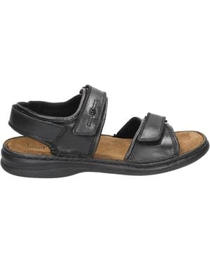 Josef Seibel Schwarze Ledersandalen Rafe
