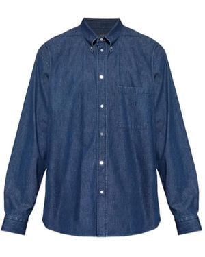 Fendi Overhemden ,Blauw ,Katoen Chambray Shirt