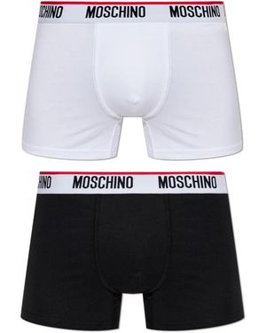 Moschino Ondergoed ,Zwart ,Katoen Cotton Boxer Briefs 2-Pack - Blauw