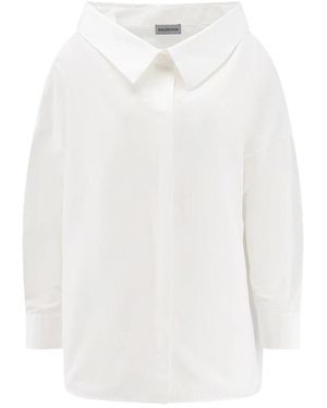 Balenciaga Overhemden ,Wit ,Katoen Oversized Stola Shirt