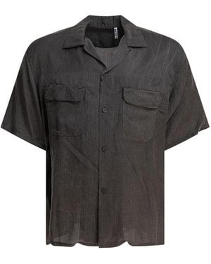 Kaptain Sunshine Open Collared Ss Shirt - Schwarz