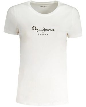 Pepe Jeans T-shirt in cotone bianco con logo